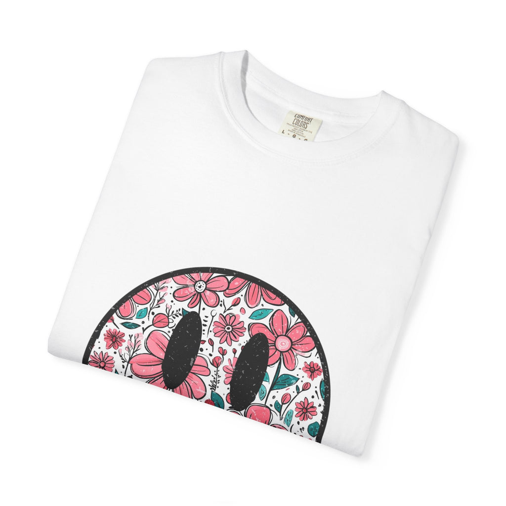 Floral Smiley T-Shirt — Pink Botanical Smile Tee
