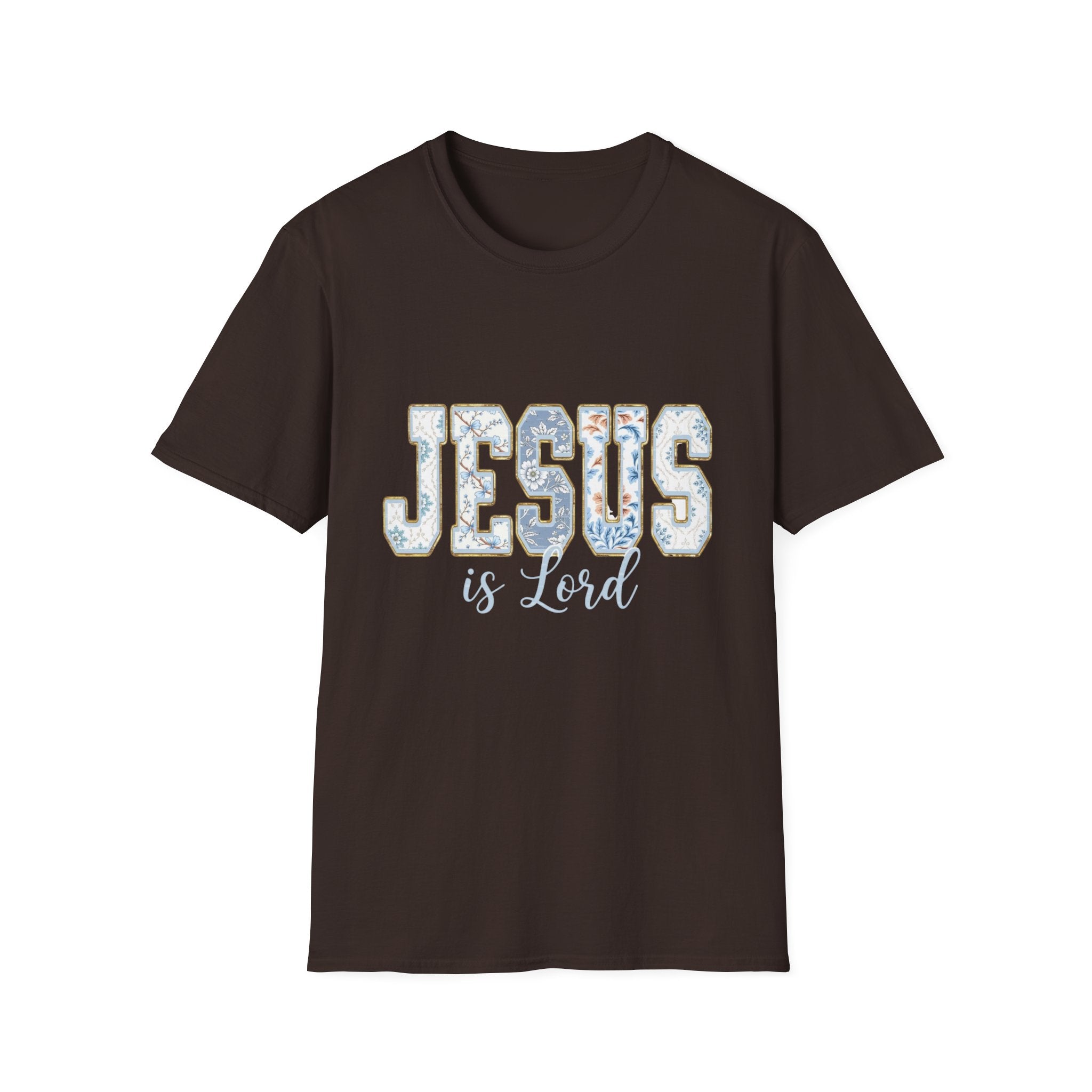 Jesus Is Lord Floral T‑Shirt — Christian Faith Tee