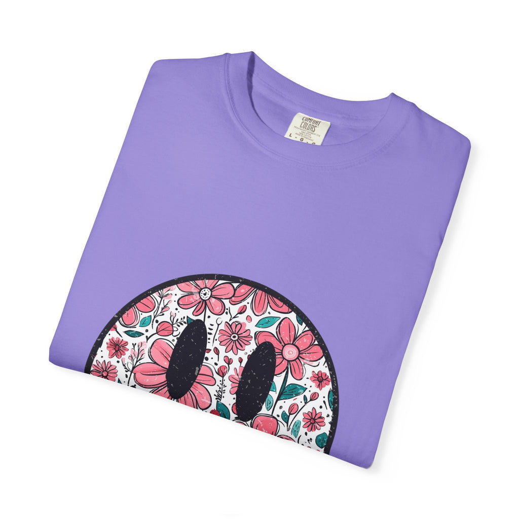 Floral Smiley T-Shirt — Pink Botanical Smile Tee