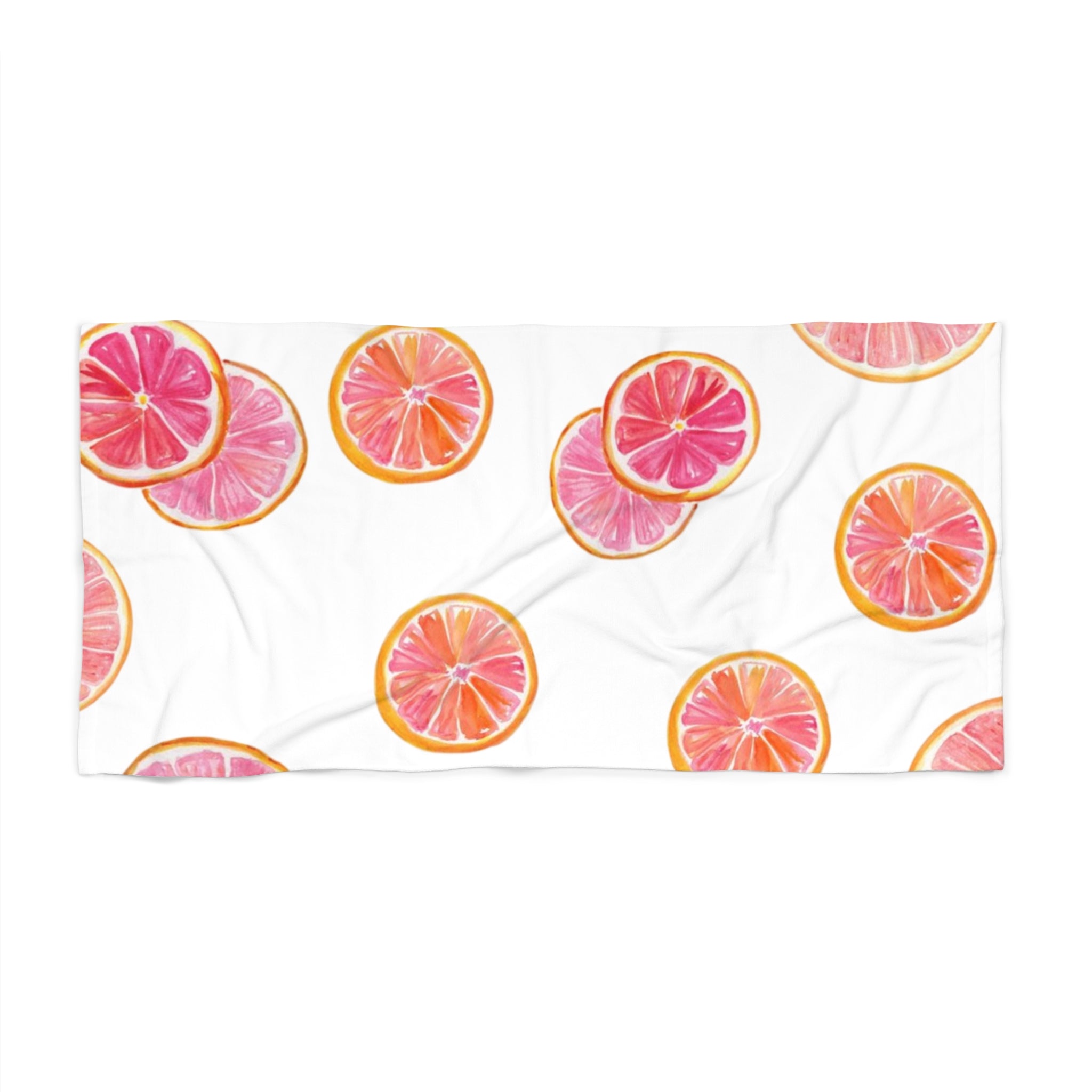 Citrus Slice Beach Towel — Pink Grapefruit Pattern