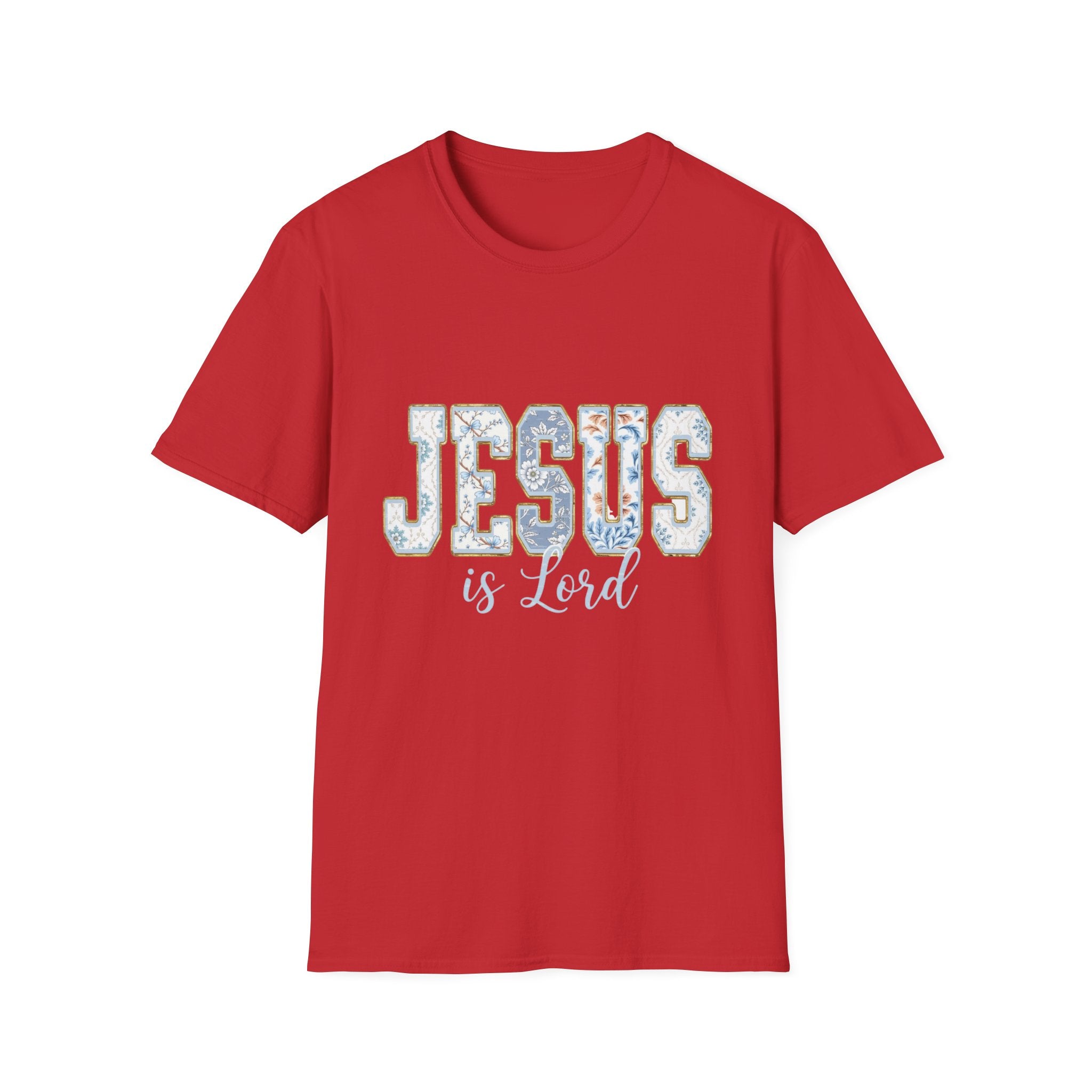 Jesus Is Lord Floral T‑Shirt — Christian Faith Tee
