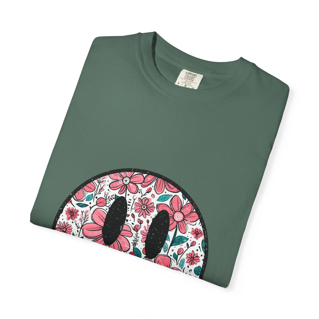 Floral Smiley T-Shirt — Pink Botanical Smile Tee