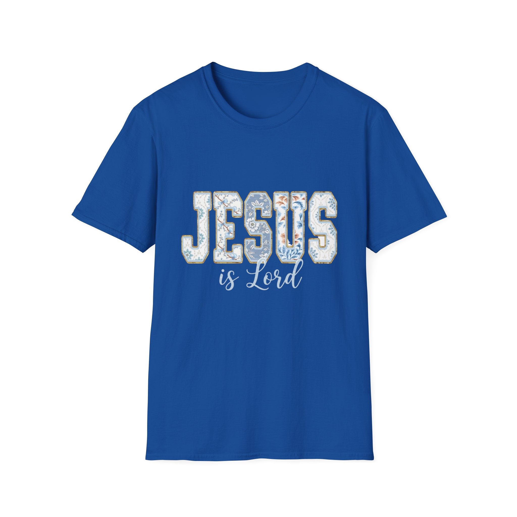Jesus Is Lord Floral T‑Shirt — Christian Faith Tee