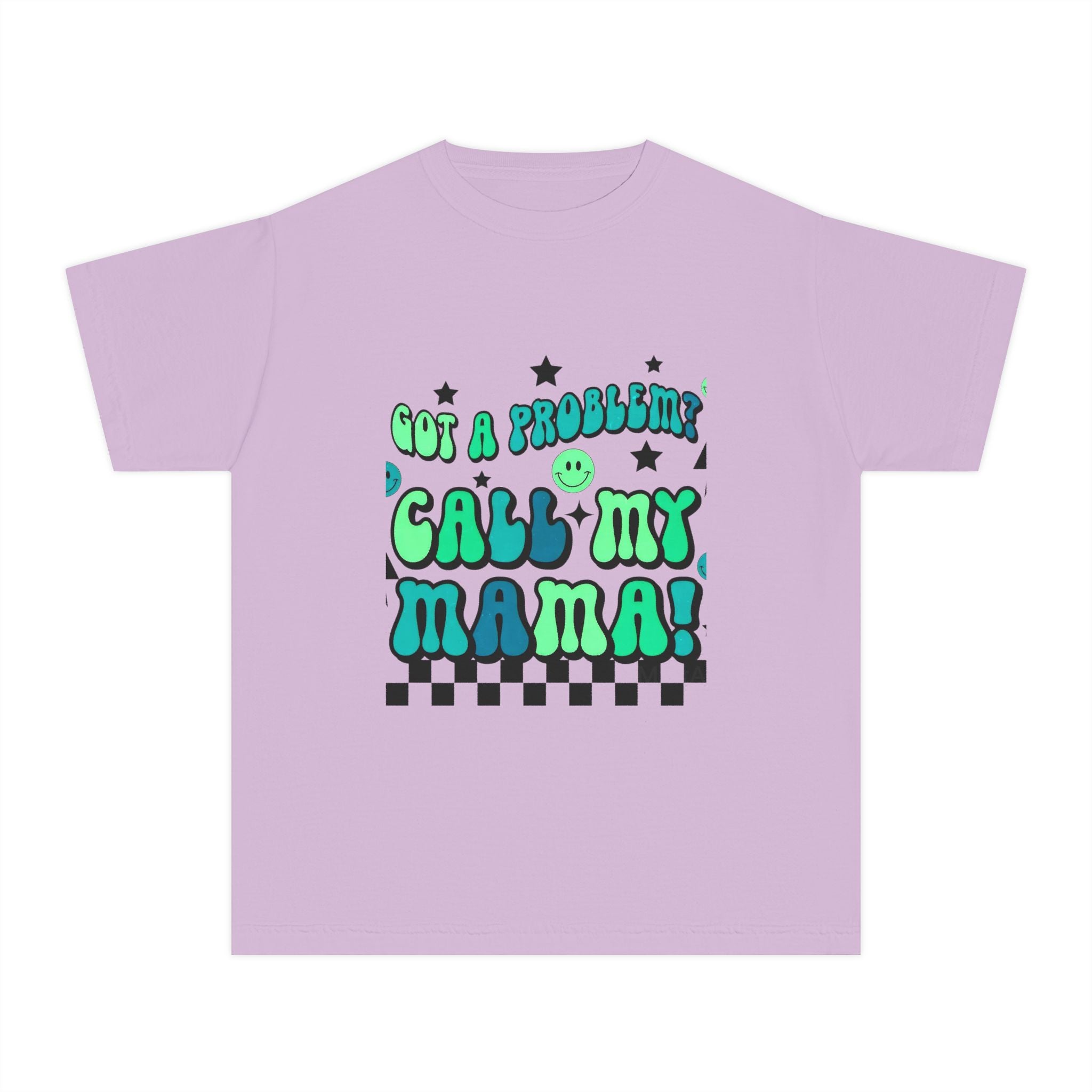 Youth Tee — "Got a Problem? Call My Mama!" Retro Checkerboard Kids T‑Shirt