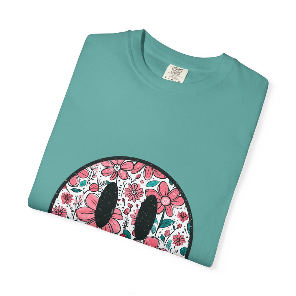 Floral Smiley T-Shirt — Pink Botanical Smile Tee