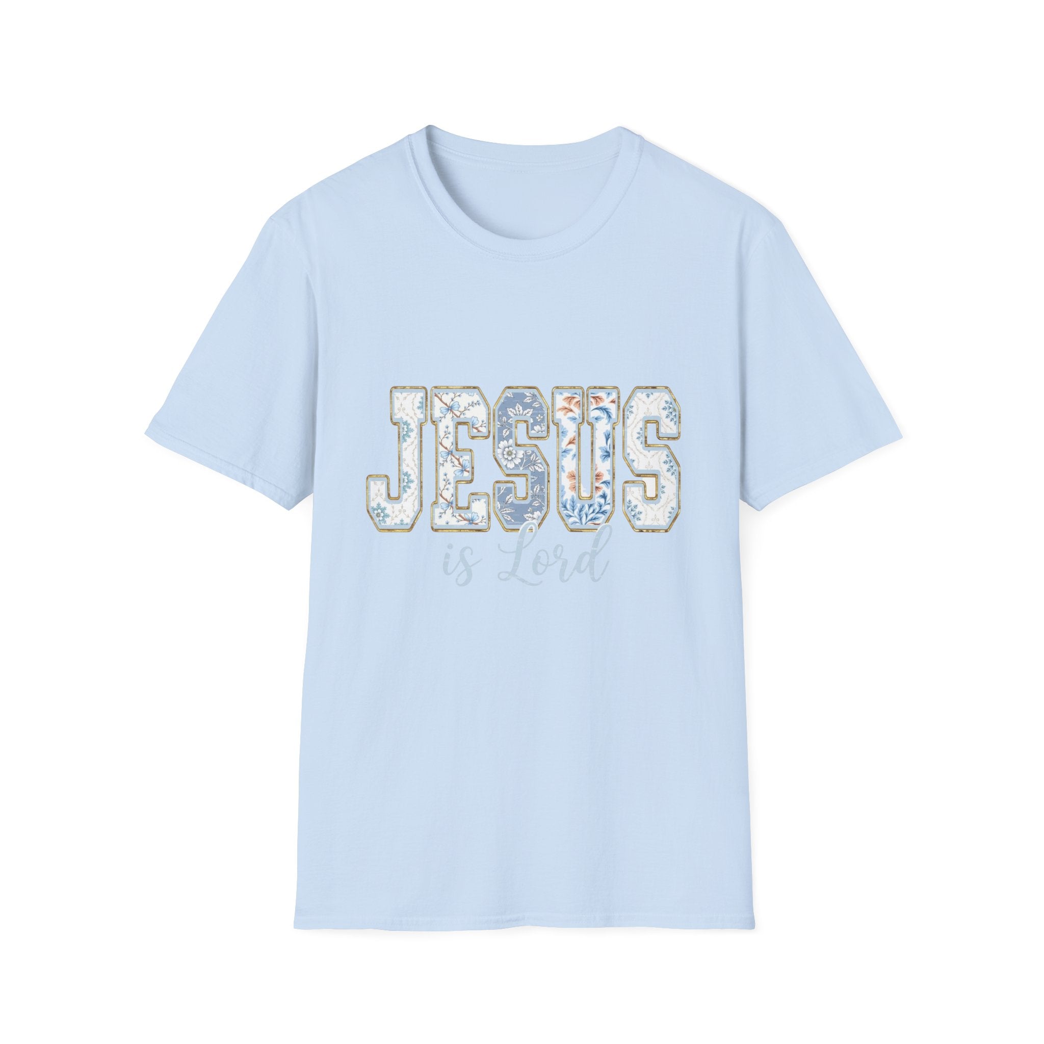 Jesus Is Lord Floral T‑Shirt — Christian Faith Tee