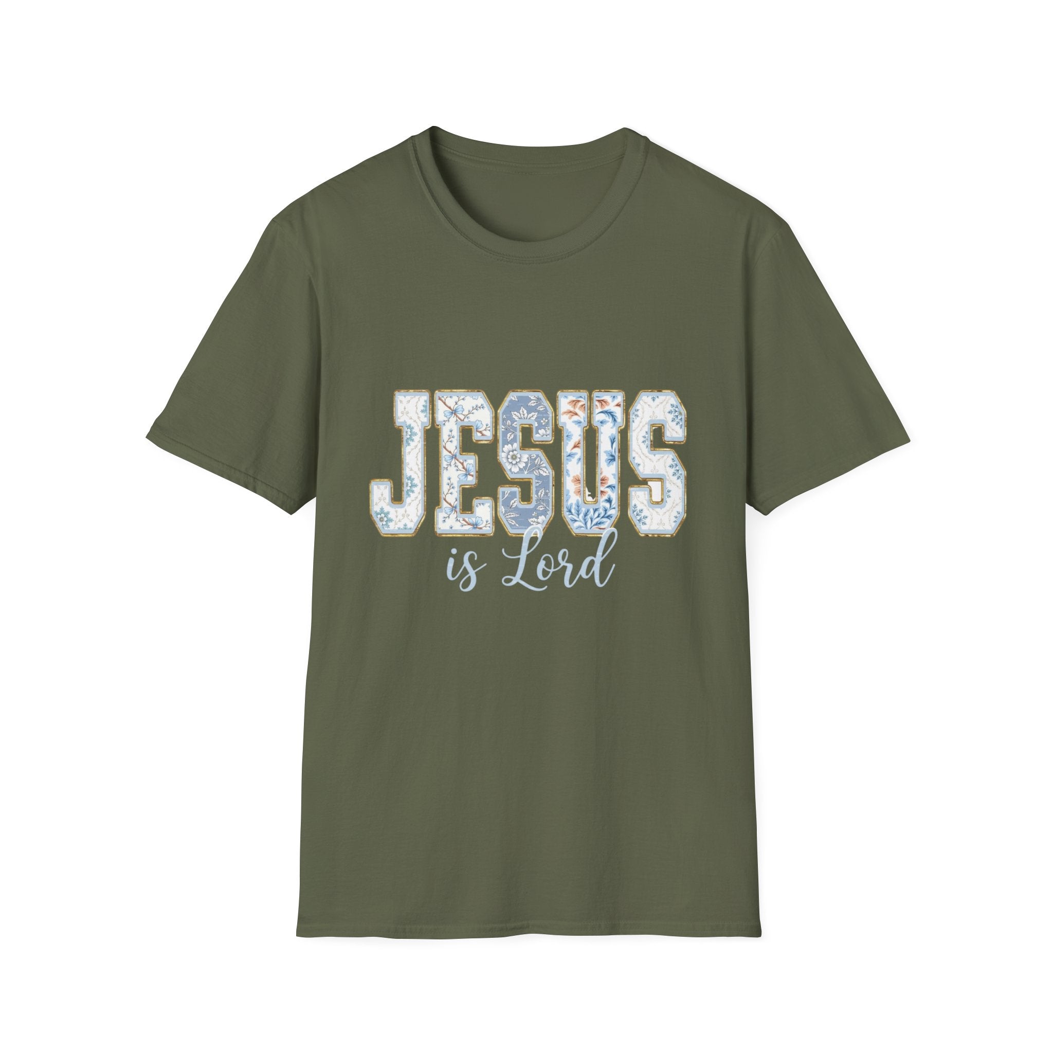 Jesus Is Lord Floral T‑Shirt — Christian Faith Tee
