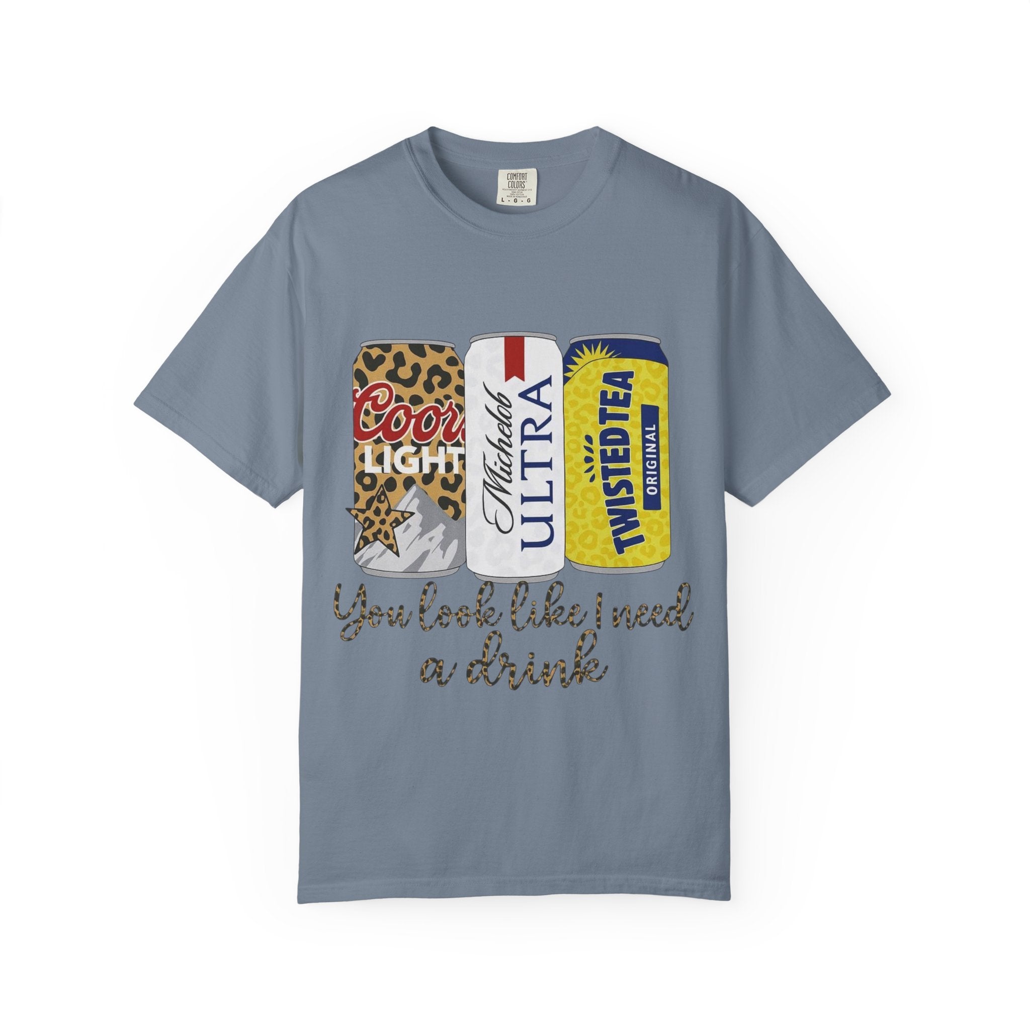 Beer Cans Graphic T-Shirt — "You look like I need a drink"