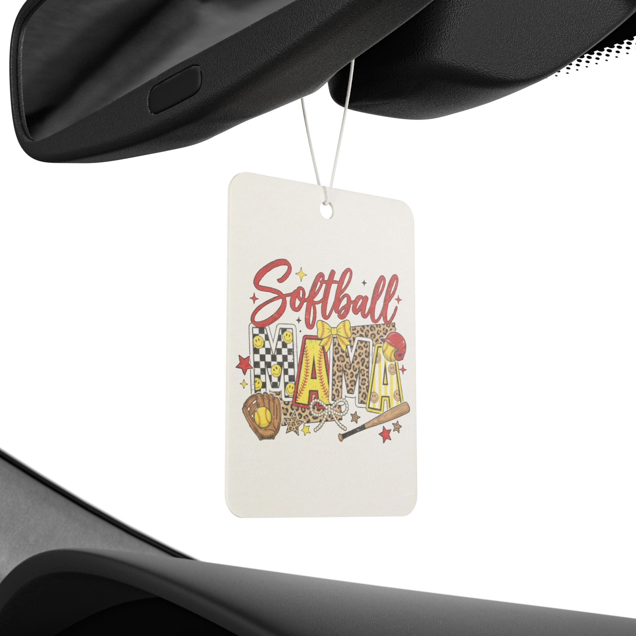 Softball Mama Car Air Freshener — Vintage Softball Mom Scented Ornament