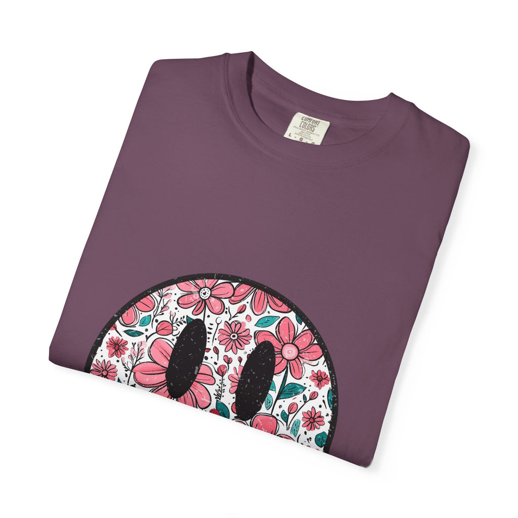 Floral Smiley T-Shirt — Pink Botanical Smile Tee