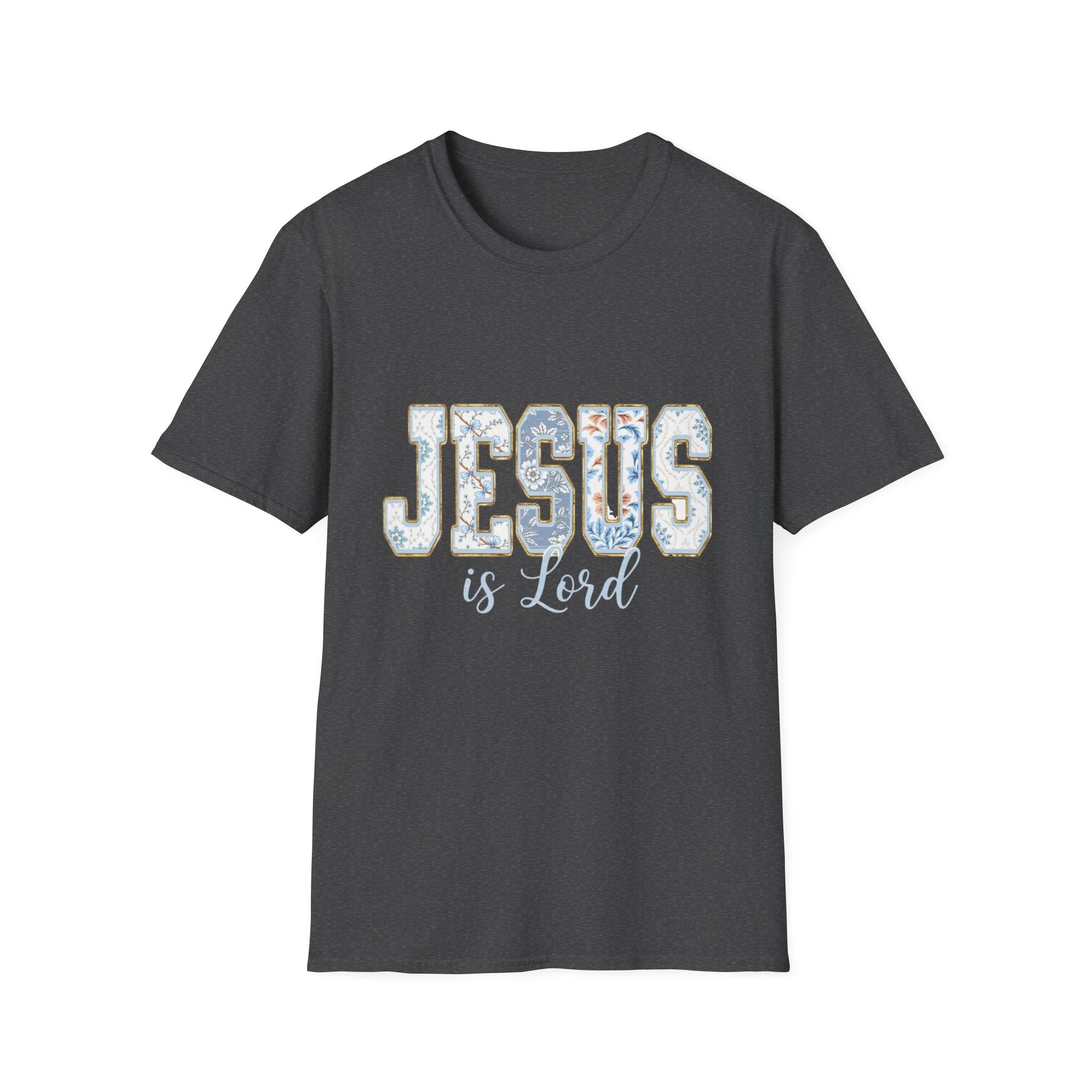 Jesus Is Lord Floral T‑Shirt — Christian Faith Tee