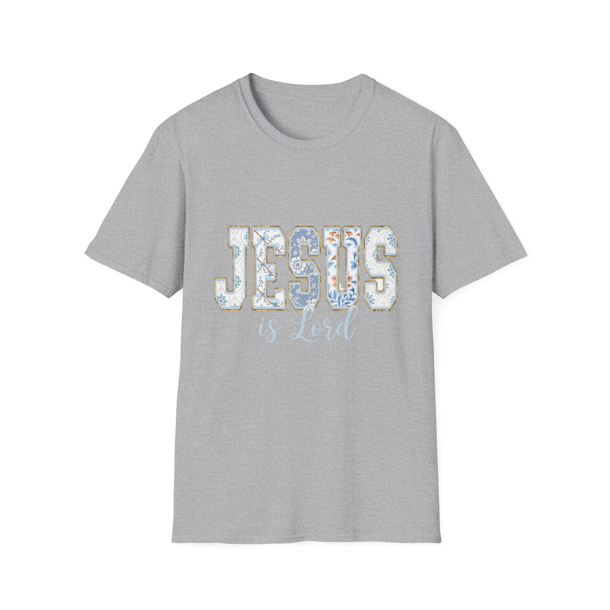 Jesus Is Lord Floral T‑Shirt — Christian Faith Tee