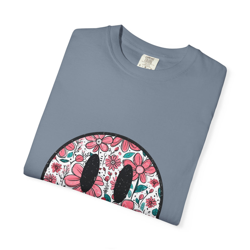 Floral Smiley T-Shirt — Pink Botanical Smile Tee