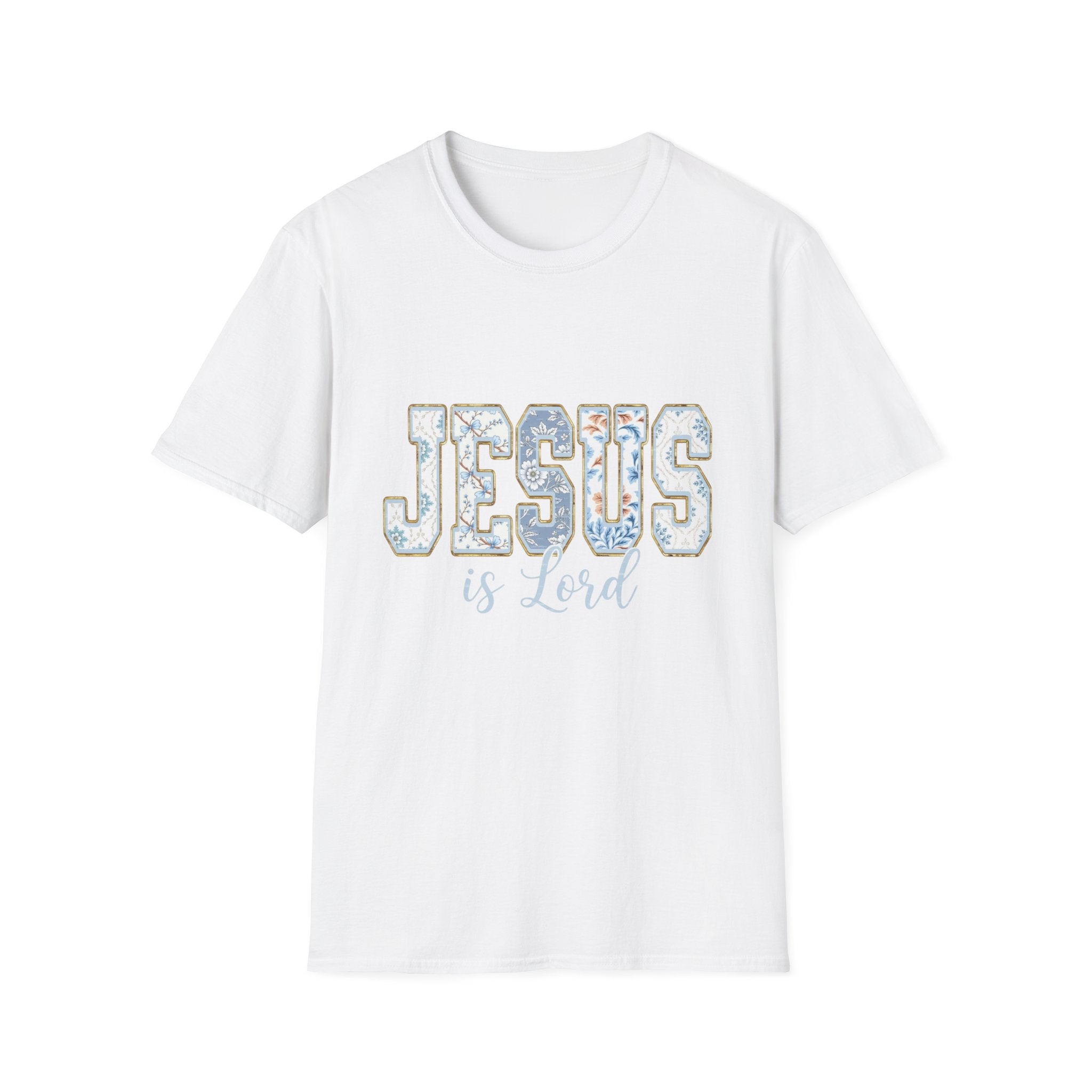 Jesus Is Lord Floral T‑Shirt — Christian Faith Tee