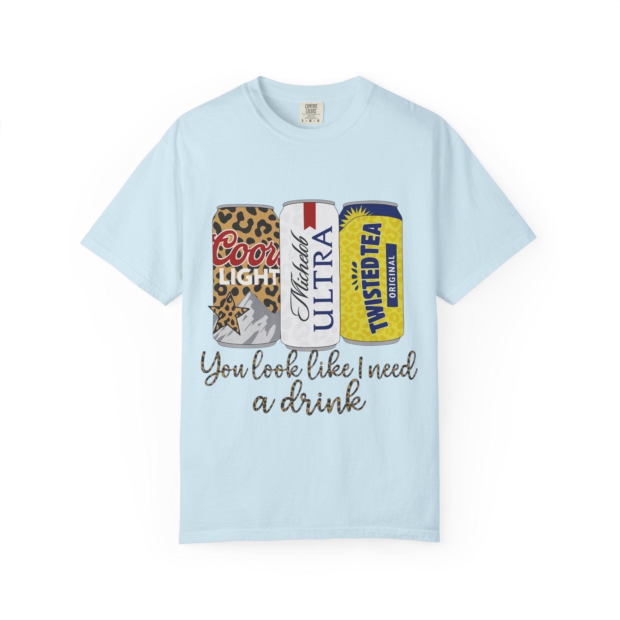 Beer Cans Graphic T-Shirt — "You look like I need a drink"