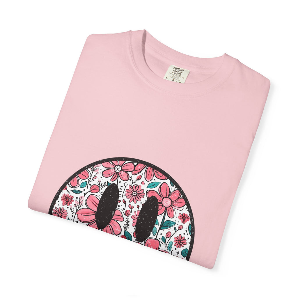 Floral Smiley T-Shirt — Pink Botanical Smile Tee