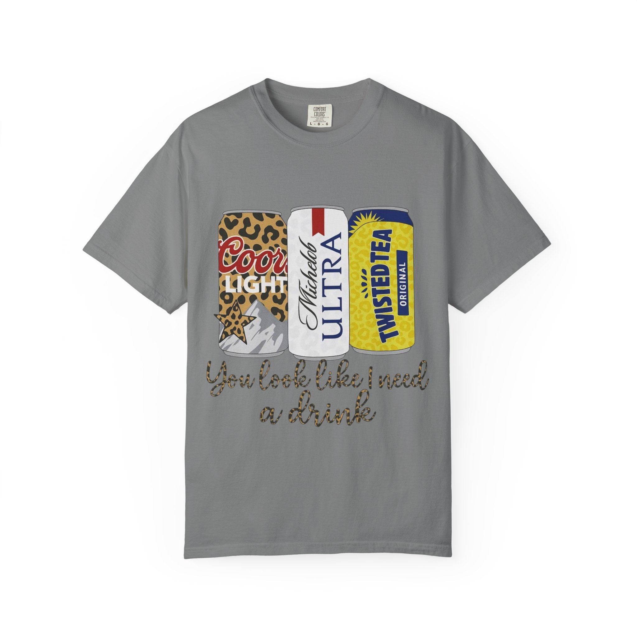Beer Cans Graphic T-Shirt — "You look like I need a drink"