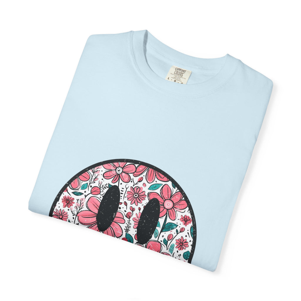 Floral Smiley T-Shirt — Pink Botanical Smile Tee