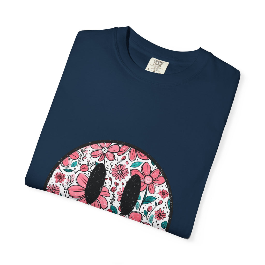 Floral Smiley T-Shirt — Pink Botanical Smile Tee