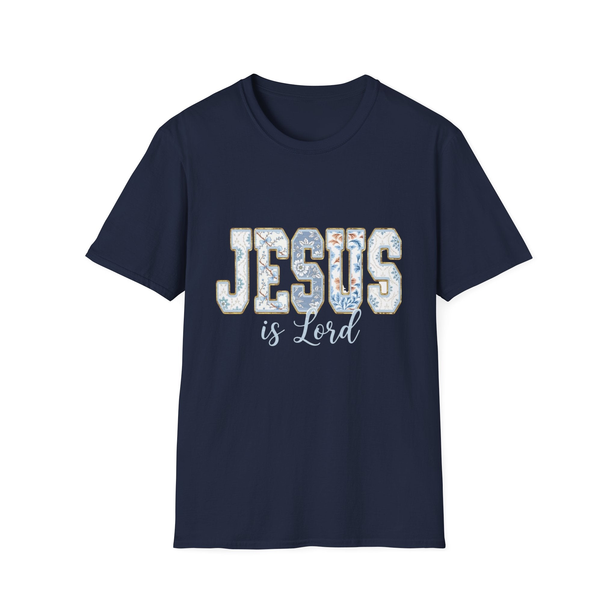 Jesus Is Lord Floral T‑Shirt — Christian Faith Tee